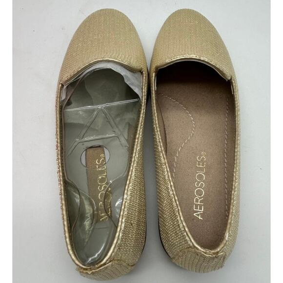 NIB Aerosoles Gold Sequin Smoking Loafers 5.5 Dressy Evening Party Costume New - Picture 12 of 16